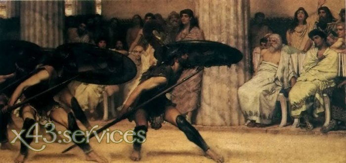 Sir Lawrence Alma-Tadema - A Pyhhric Dance - Ein Pyrrhus-Tanz